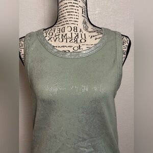 Sequin Embellished Green Tank Top
